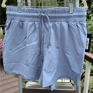 Andrew Marc Blue Athletic Shorts with Adjustable Waist
